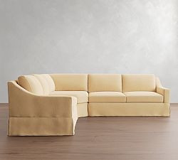 York Slope Arm Slipcovered 3-Piece L-Shaped Wedge Sleeper Sectional (117") | Pottery Barn (US)