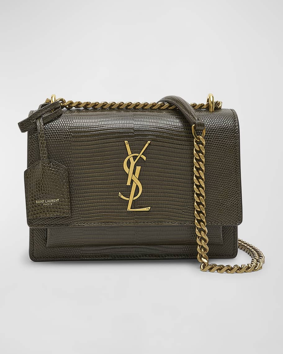 Saint Laurent Sunset Small YSL Lizard Crossbody Bag | Neiman Marcus