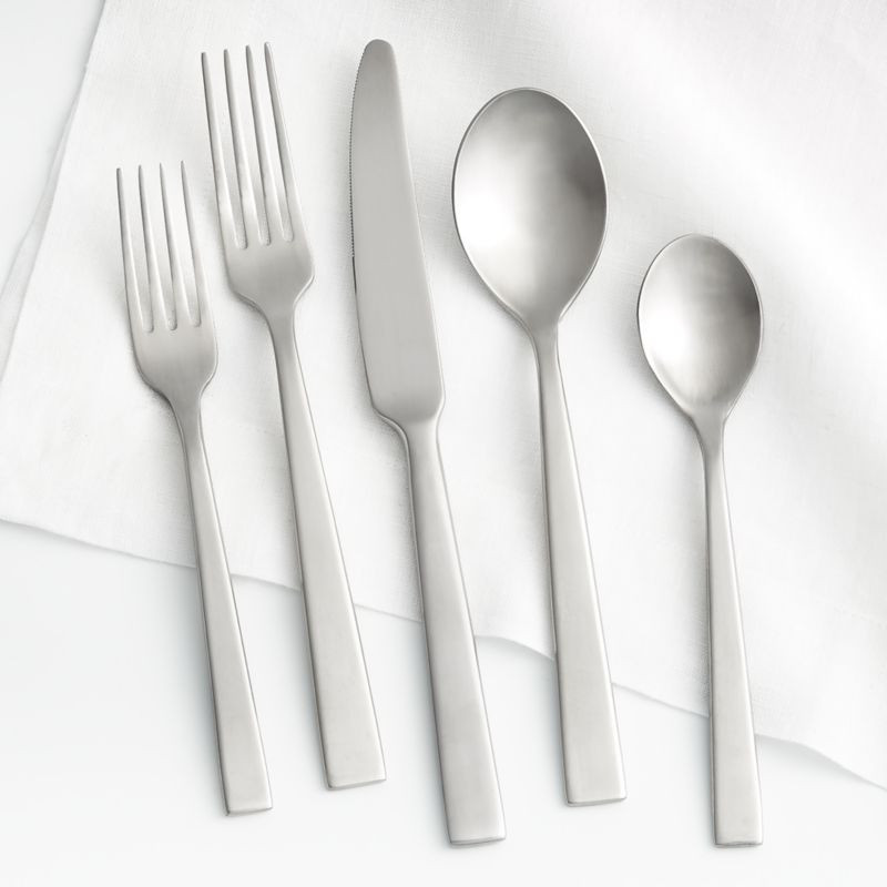Clark Satin 5-Piece Flatware Place Setting + Reviews | Crate & Barrel | Crate & Barrel
