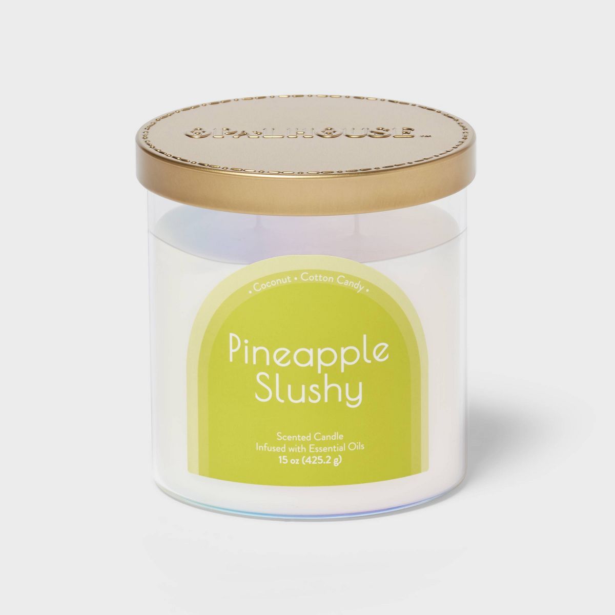2-Wick Glass Jar 15oz Candle with Iridescent Sleeve Pineapple Slushy - Opalhouse™ | Target