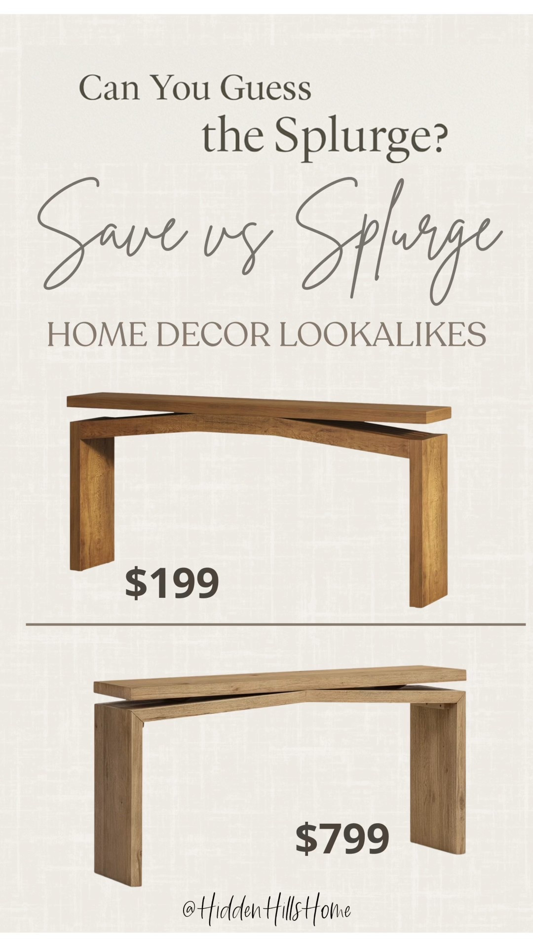 A dupe for my Henn console table! Save or splurge home decor finds! Affordable home decor  

#LTKHome #LTKSaleAlert #LTKStyleTip