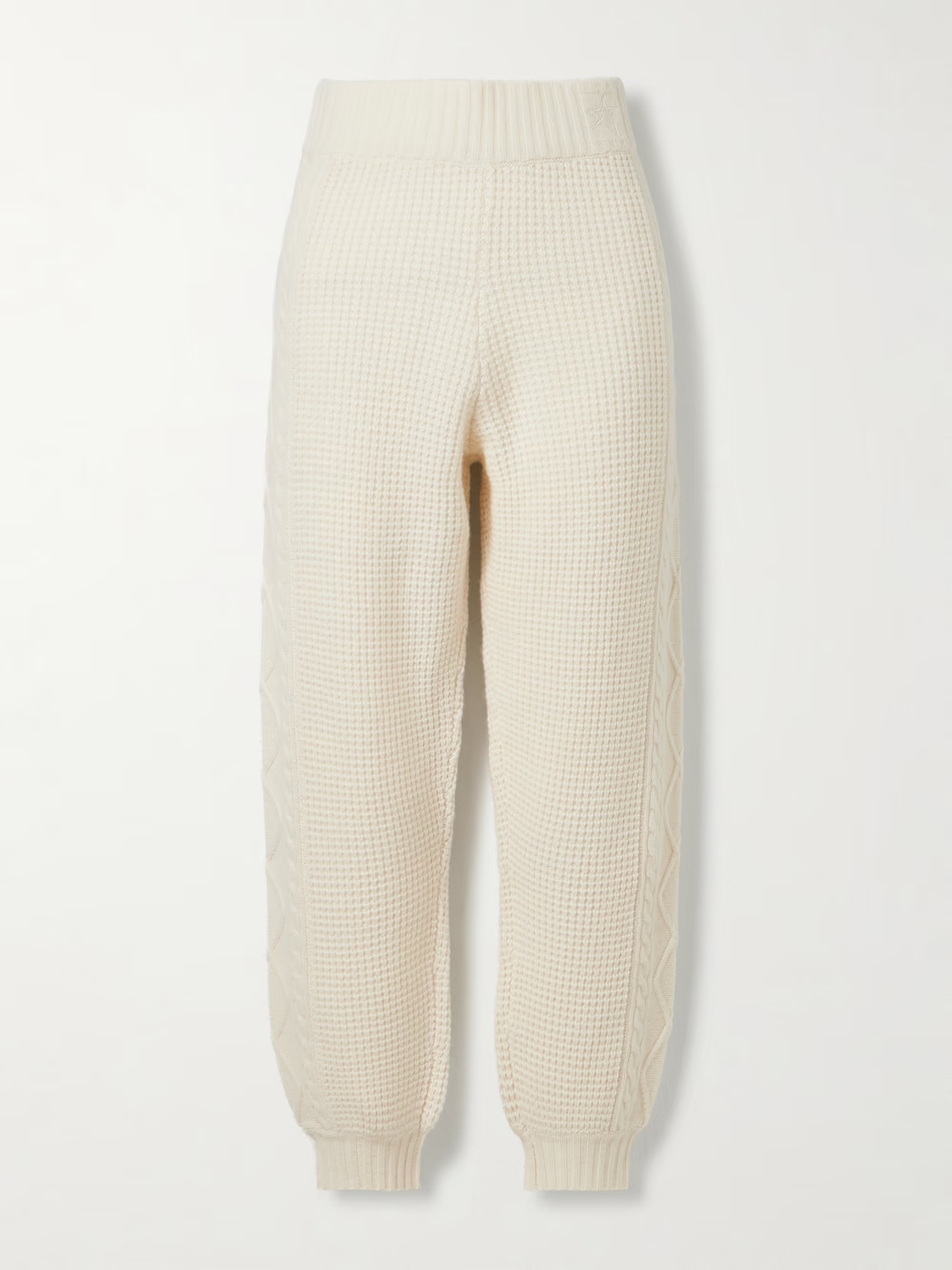 Crystal cable-knit wool tapered pants | NET-A-PORTER (UK & EU)