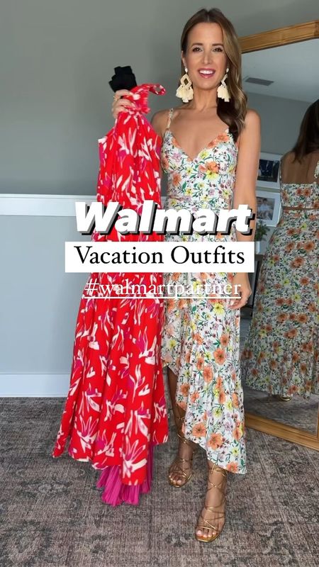 Walmart dresses. Vacation dress. Vacation outfit. Matching set. Resort wear. Spring dress. Wedding Guest. Summer dress. Honeymoon outfits. Wearing XS in each. Consider sizing down in the back dresses. Shoes are TTS. #walmartpartner #walmartfashion @walmartfashion 

#LTKwedding #LTKshoecrush #LTKtravel