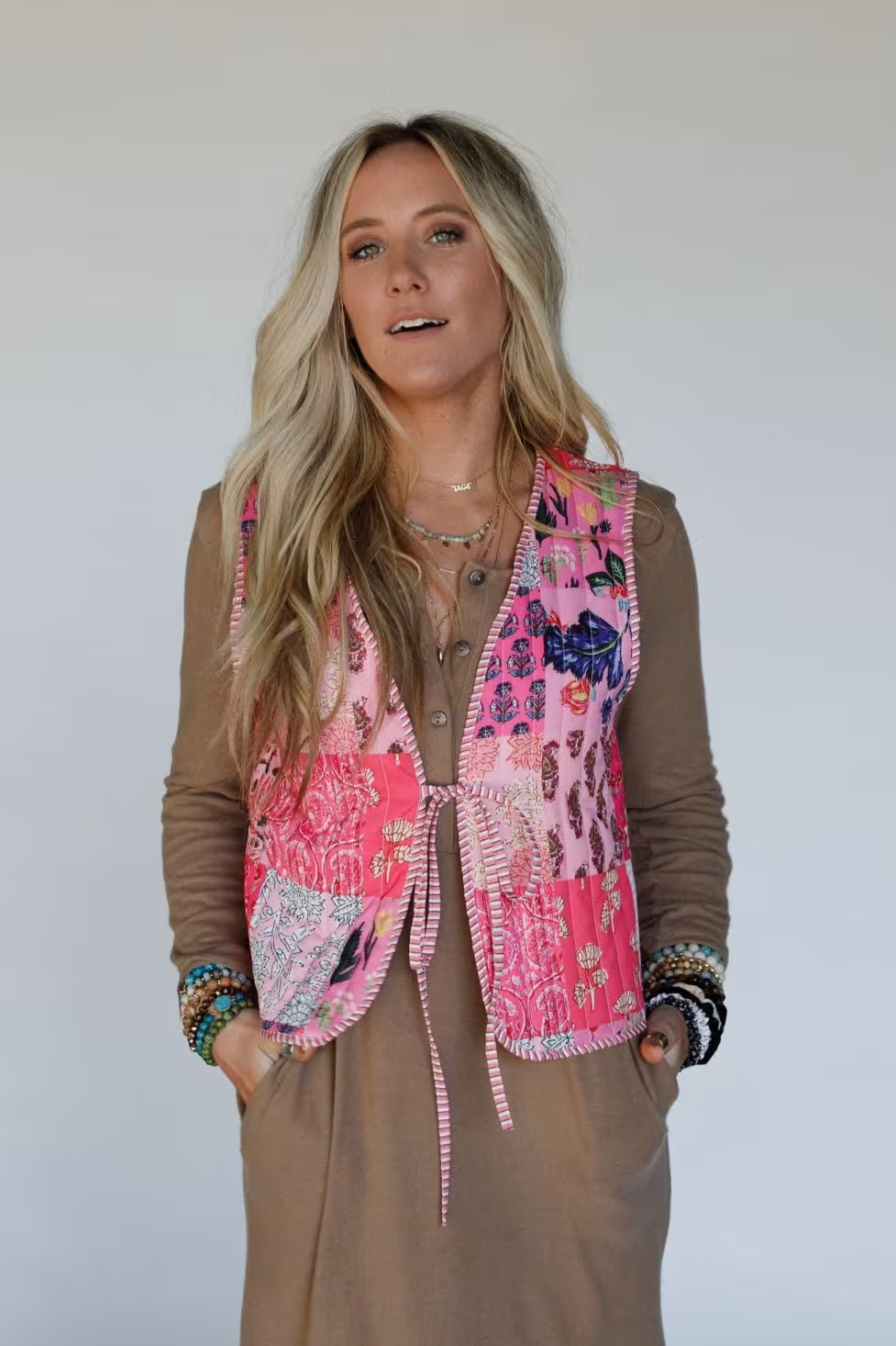 Blush Bow Quilted Vest — Three Bird Nest | Three Bird Nest