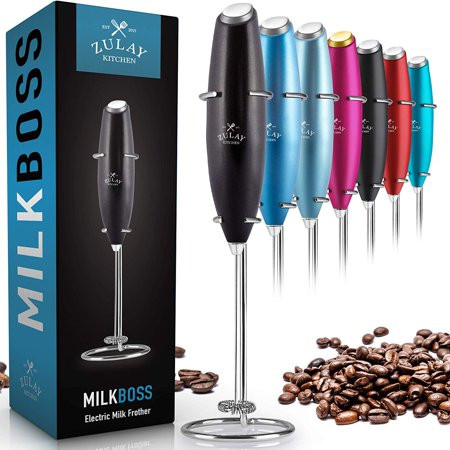 Zulay Kitchen Handheld Milk Frother - Metallic Black | Walmart (US)