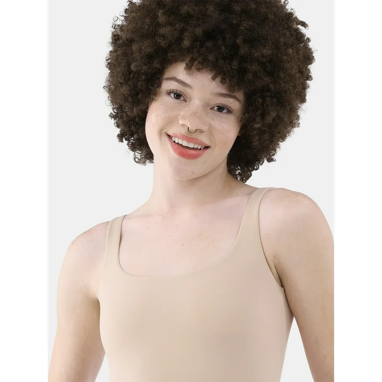 No Boundaries Scoop Neck Tank Top Bodysuit, Women’s and Women’s Plus | Walmart (US)