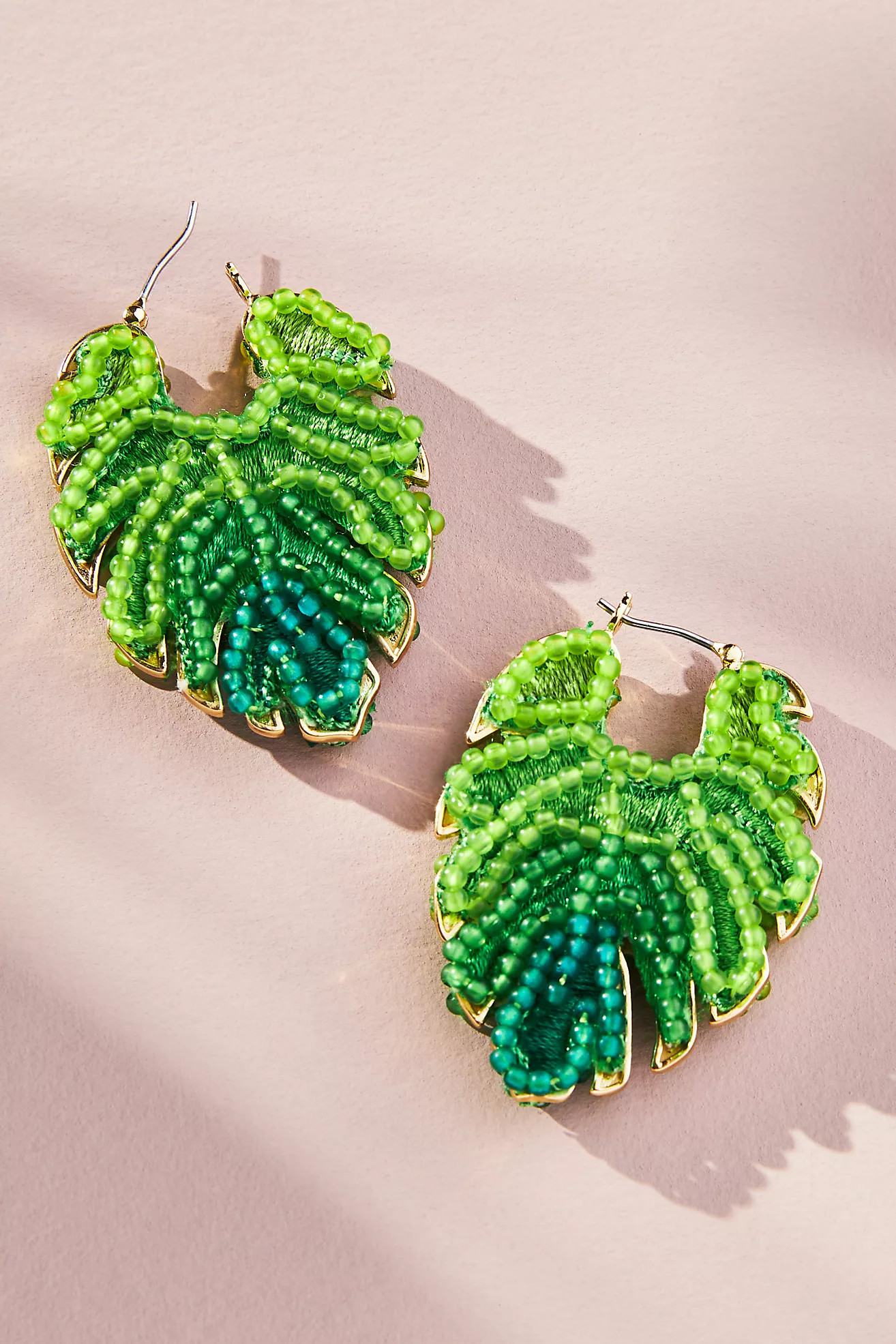 BaubleBar Palm Leaf Beaded Earrings | Anthropologie (US)