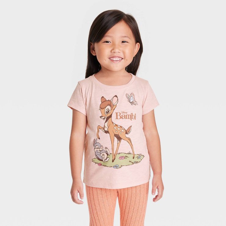 Girls' Disney Bambi Short Sleeve Graphic T-Shirt - Pink | Target