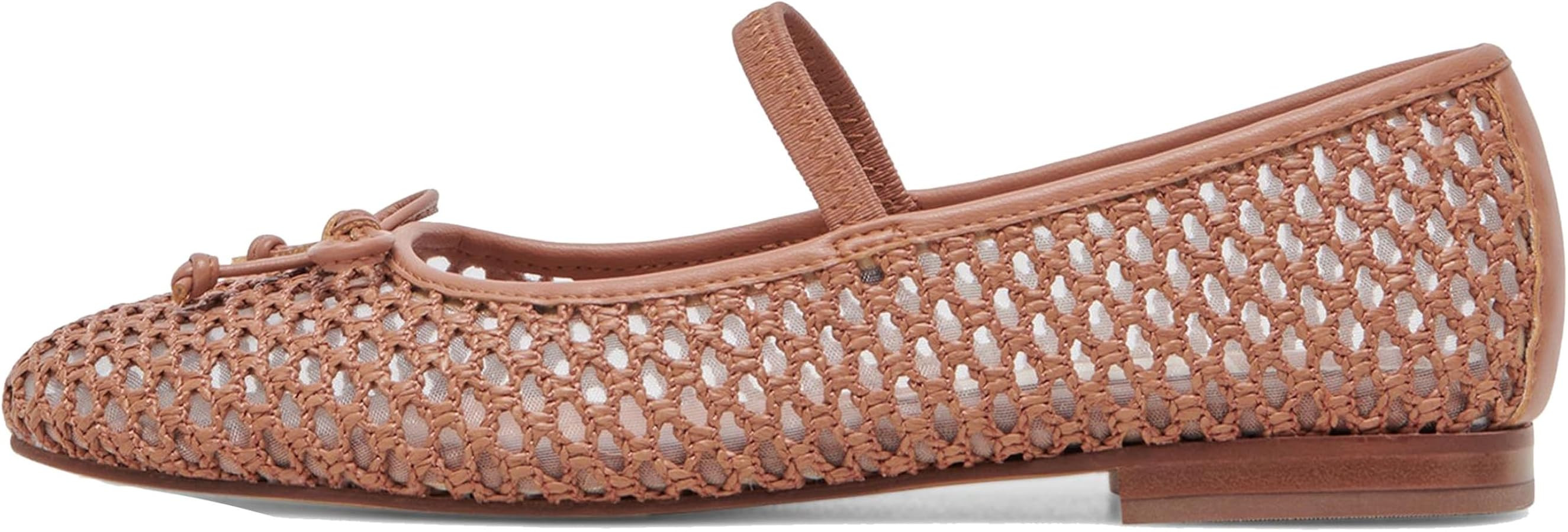 Woven Flats for Women Breathable Mesh Ballet Flats with Cute Bows, Dressy Fishnet Shoes with Roun... | Amazon (US)