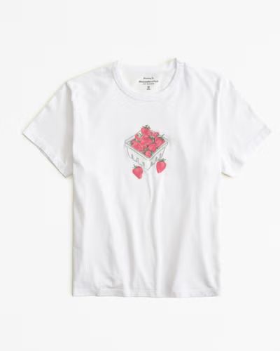 Women's Short-Sleeve Strawberry Graphic Skimming Tee | Women's 20% Off Select Styles | Abercrombi... | Abercrombie & Fitch (US)