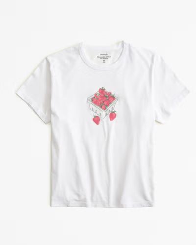 Women's Short-Sleeve Strawberry Graphic Skimming Tee | Women's Tops | Abercrombie.com | Abercrombie & Fitch (US)