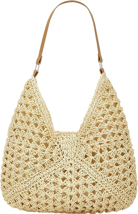 Straw Hobo Bags for Women Vintage Shoulder Bag Everything Tote Bag Designer Beach Bag Holiday Wor... | Amazon (US)