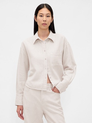 Linen-Cotton Oversized Shirt | Gap (US)