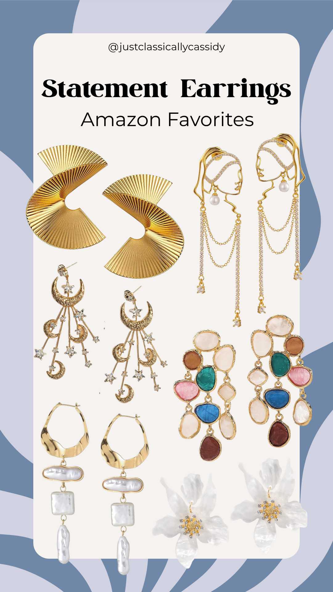 Some of my favorite statement earrings I've gotten from Amazon!! One of my favorite ways to add some fun to your outfits🤍





Fall outfits women, fun jewelry, affordable, pearl, colorful, gold, amazon fashion, wedding guest, justclassicallycassidy 

 #LTKootd #LTKSeasonal