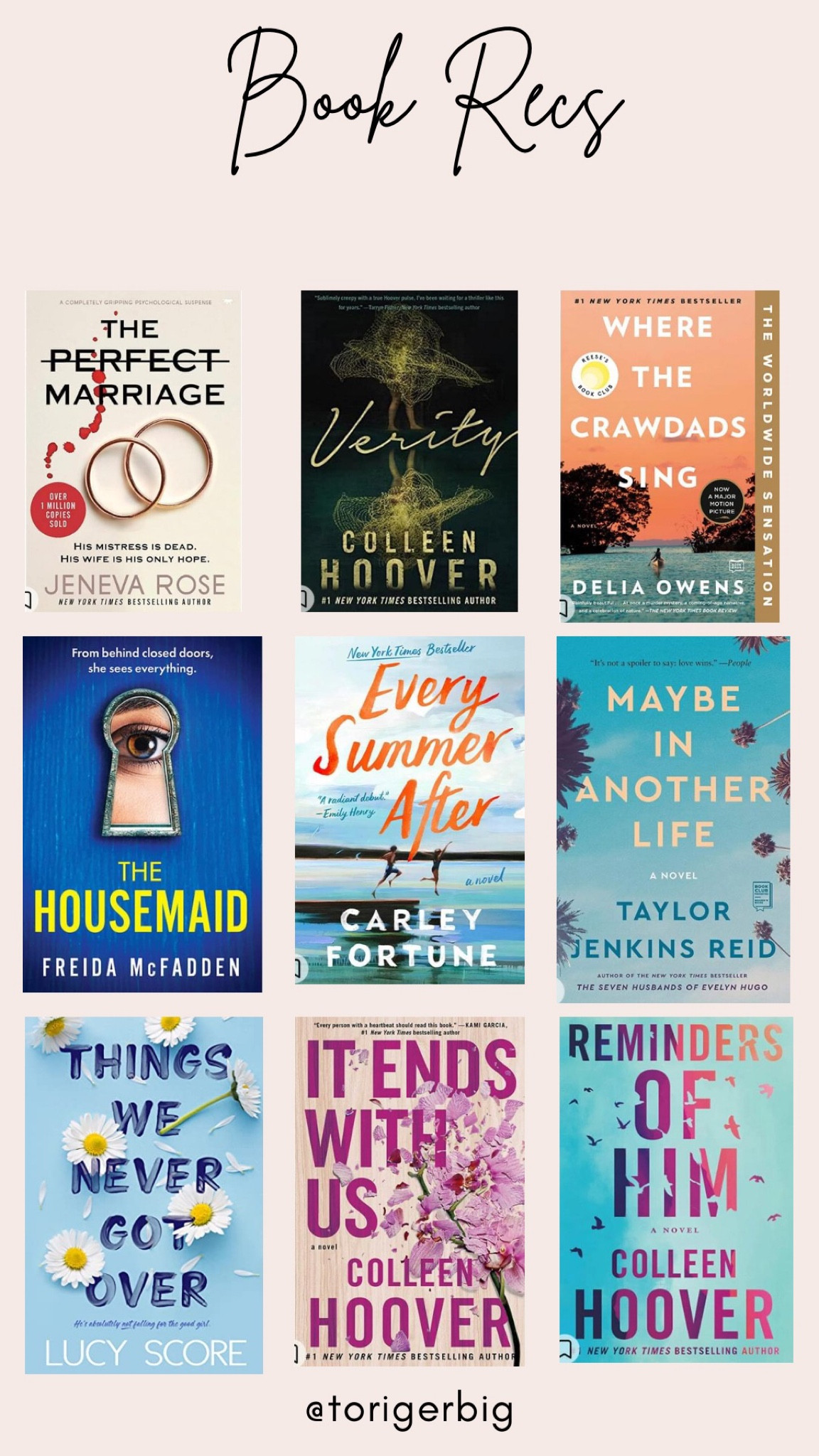 My summer book recs! I read with my kindle but some of these are on sale on Amazon in the paperback #books #readwithme #bookrecs #amazon