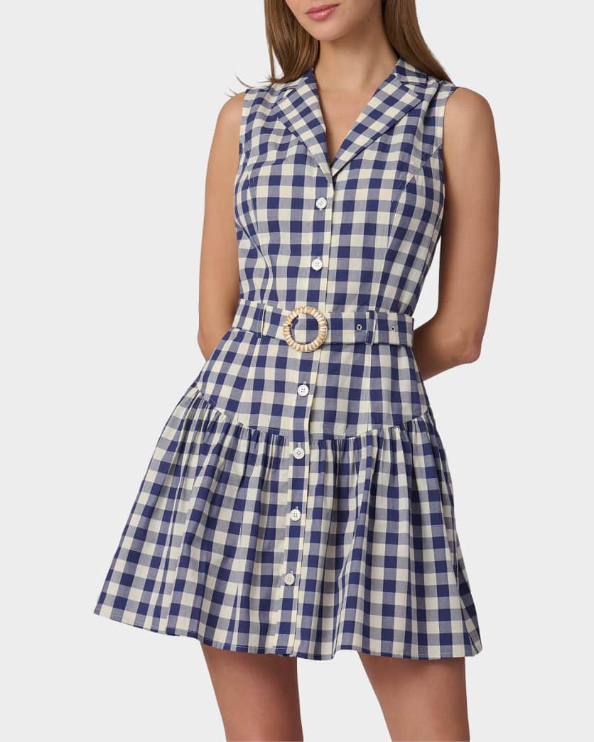 Natalila Gingham Mini Shirtdress | Neiman Marcus