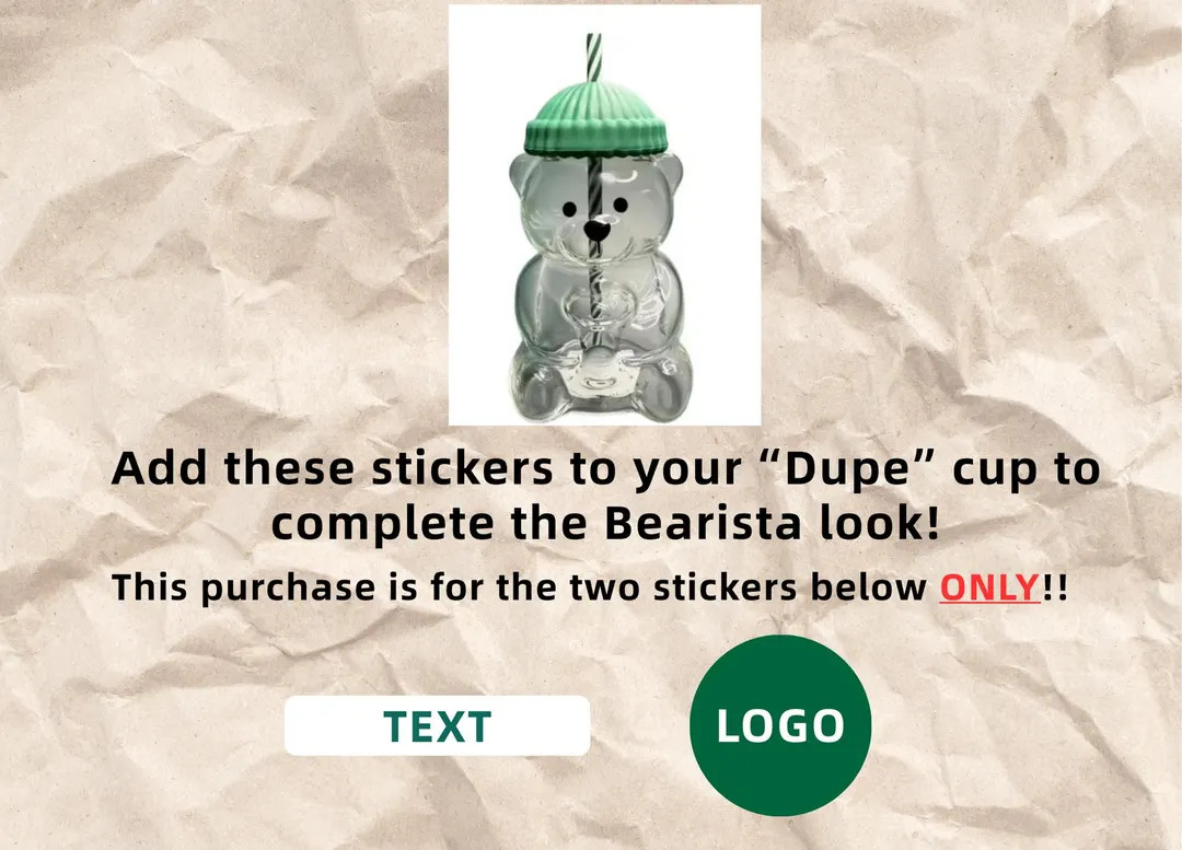 Bearista Cup DIY Stickers | Logo & Text Vinyl Decals - Etsy | Etsy (US)