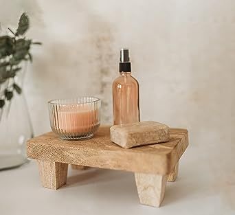 Wooden Tray Pedestal Decor | Display Riser for Plant and Other Home, Kitchen or Bathroom Accessor... | Amazon (US)