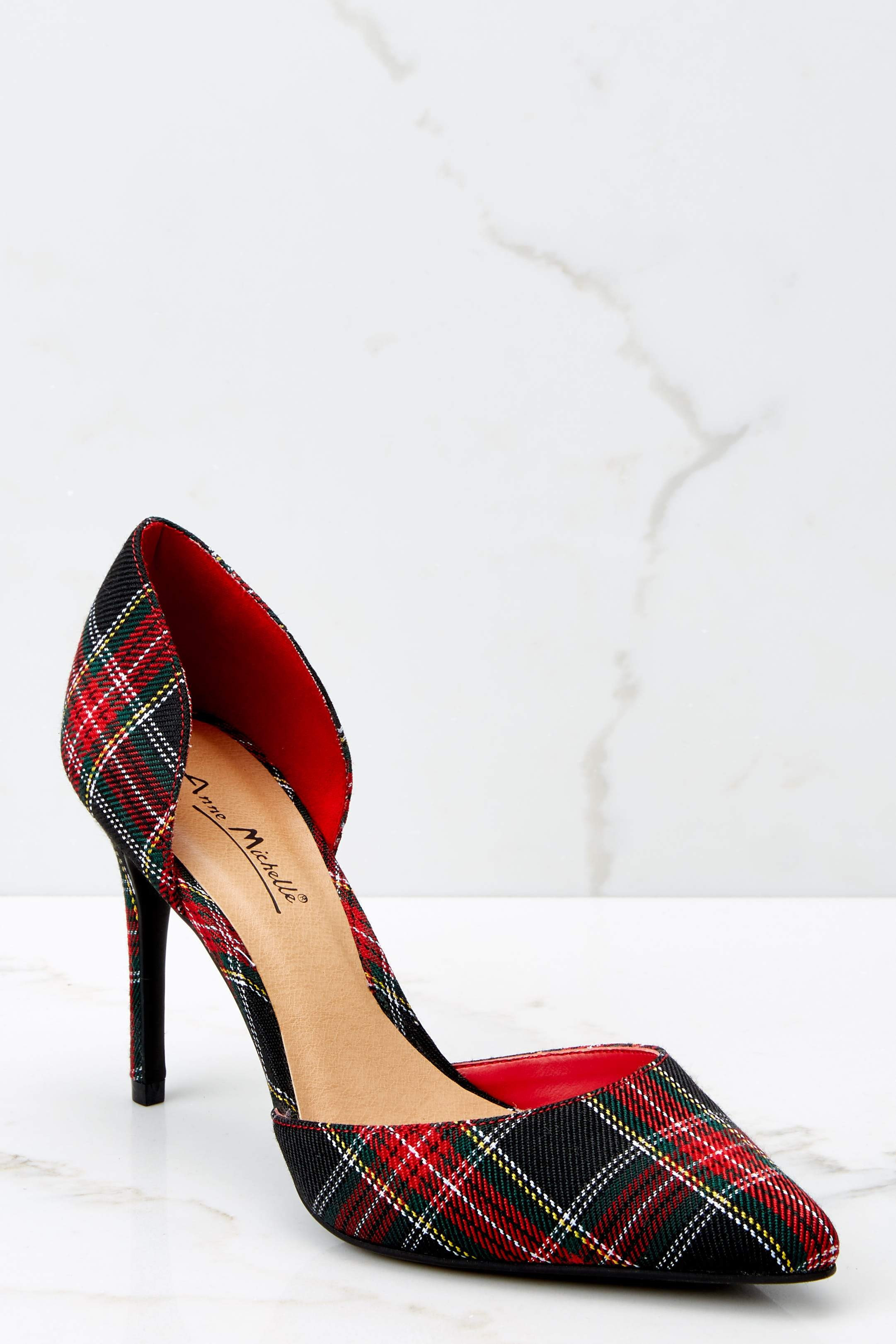 Ready Set Let’s Go Red Plaid Heels | Red Dress 