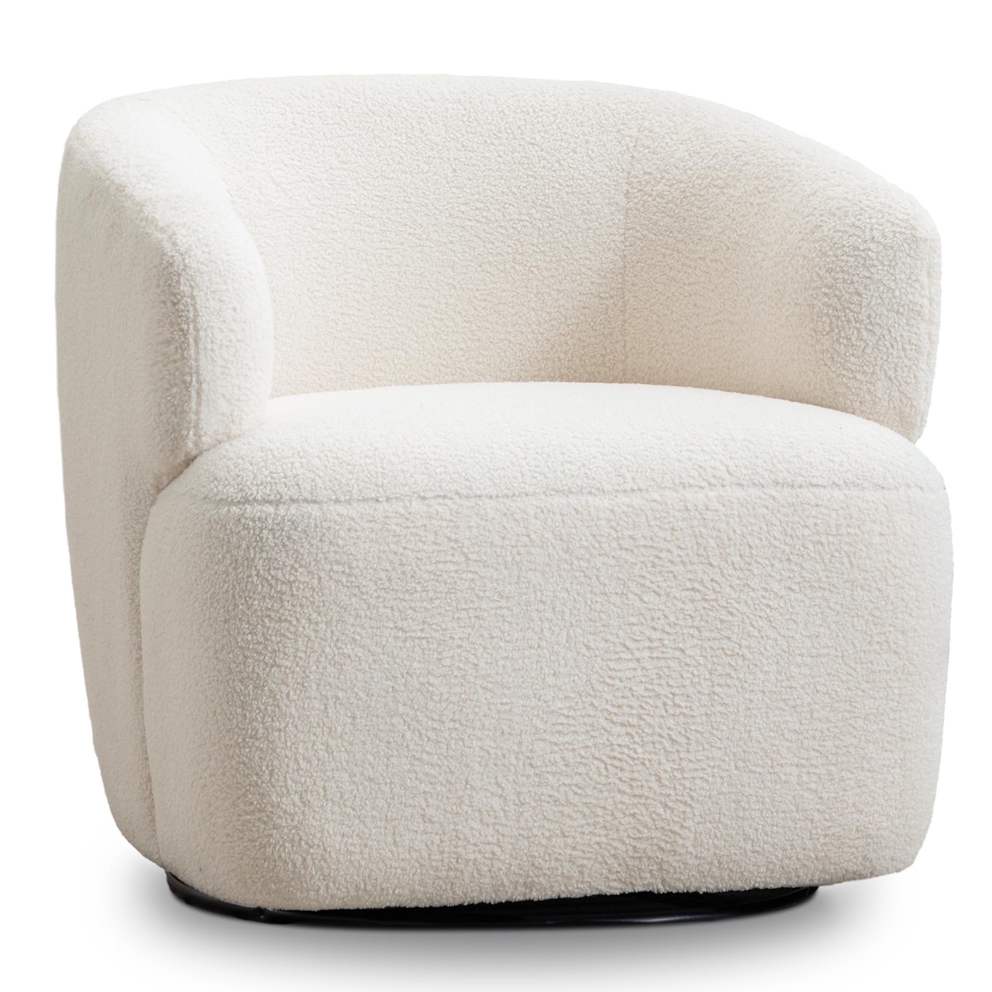 Swivel Accent Chair, Sherpa Teddy Barrel Chair for Living Room, Cozy Round Boucle Arm Chair, Meta... | Amazon (US)