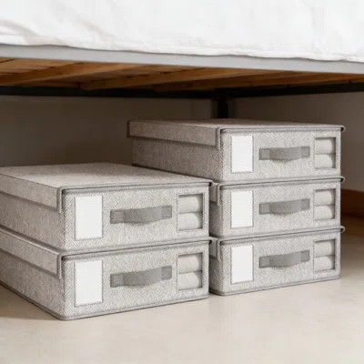 Bed Sheet Organizer And Storage Box Set - Foldable Linen Closet Organizers With Clear Window, Space-Saving Design For Queen And King Bedding Sets | Wayfair North America
