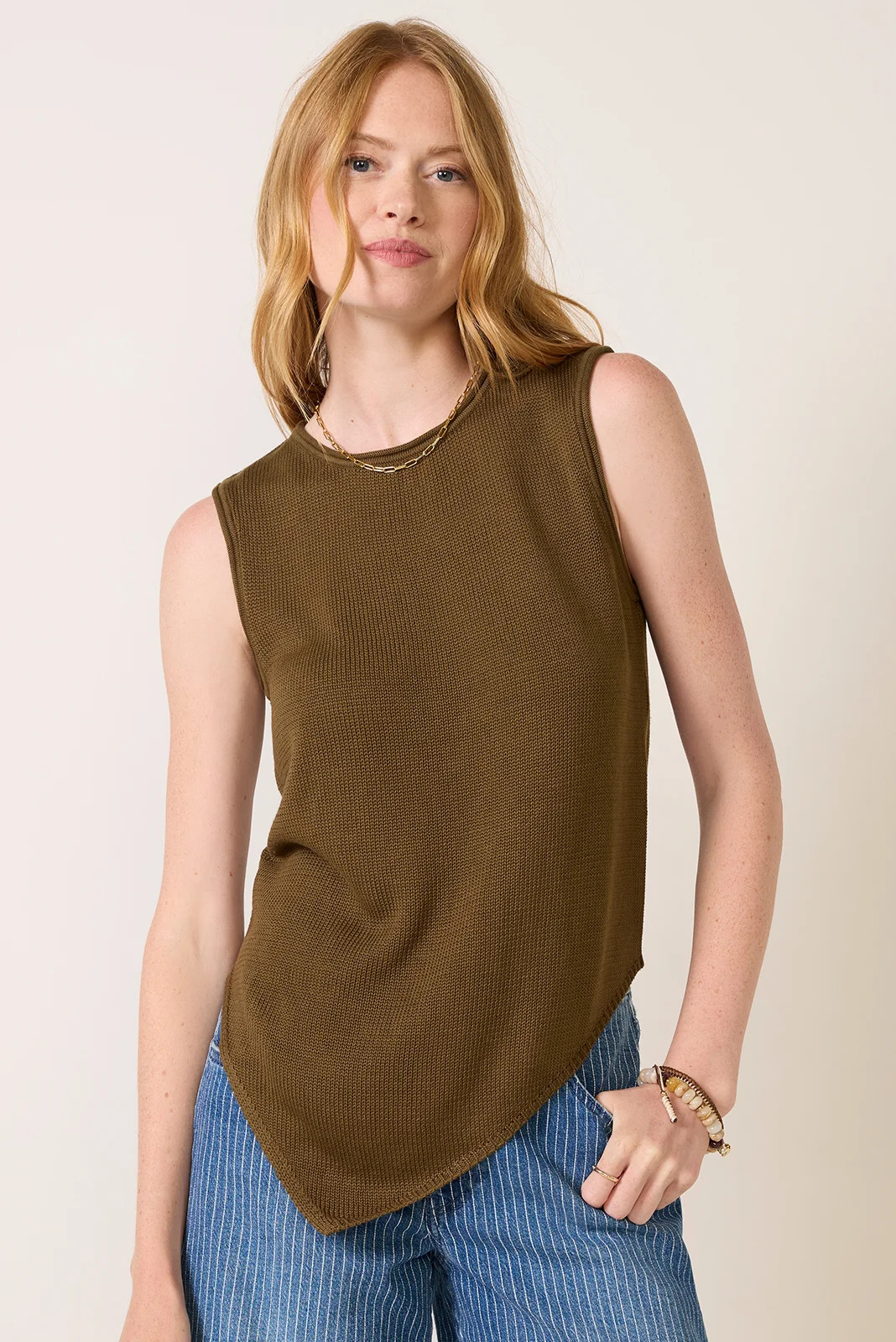 Demi Sleeveless Asymmetrical Sweater | Evereve