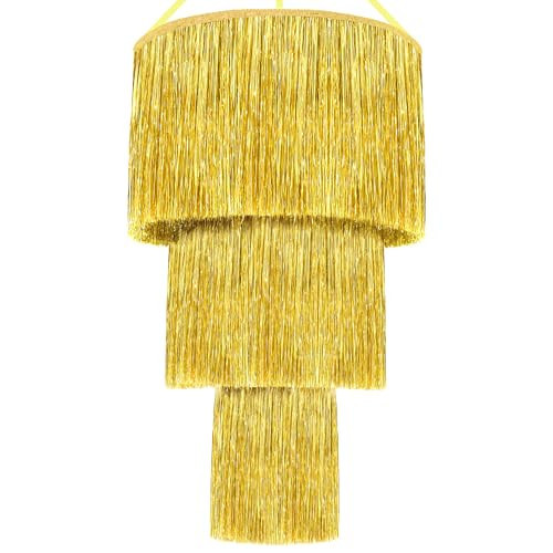 KatchOn, Gold Tinsel Chandelier Party Decor - 20 Inch | Gold Chandelier for New Years Eve Ceiling Decorations | New Years Decorations 2026, Gold Party Decoration, New Years Eve Party Supplies 2026 | Amazon (US)