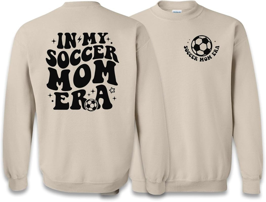 TeesAndTankYou In My Soccer Mom Era Front and Back Print Sweatshirt Unisex | Amazon (US)