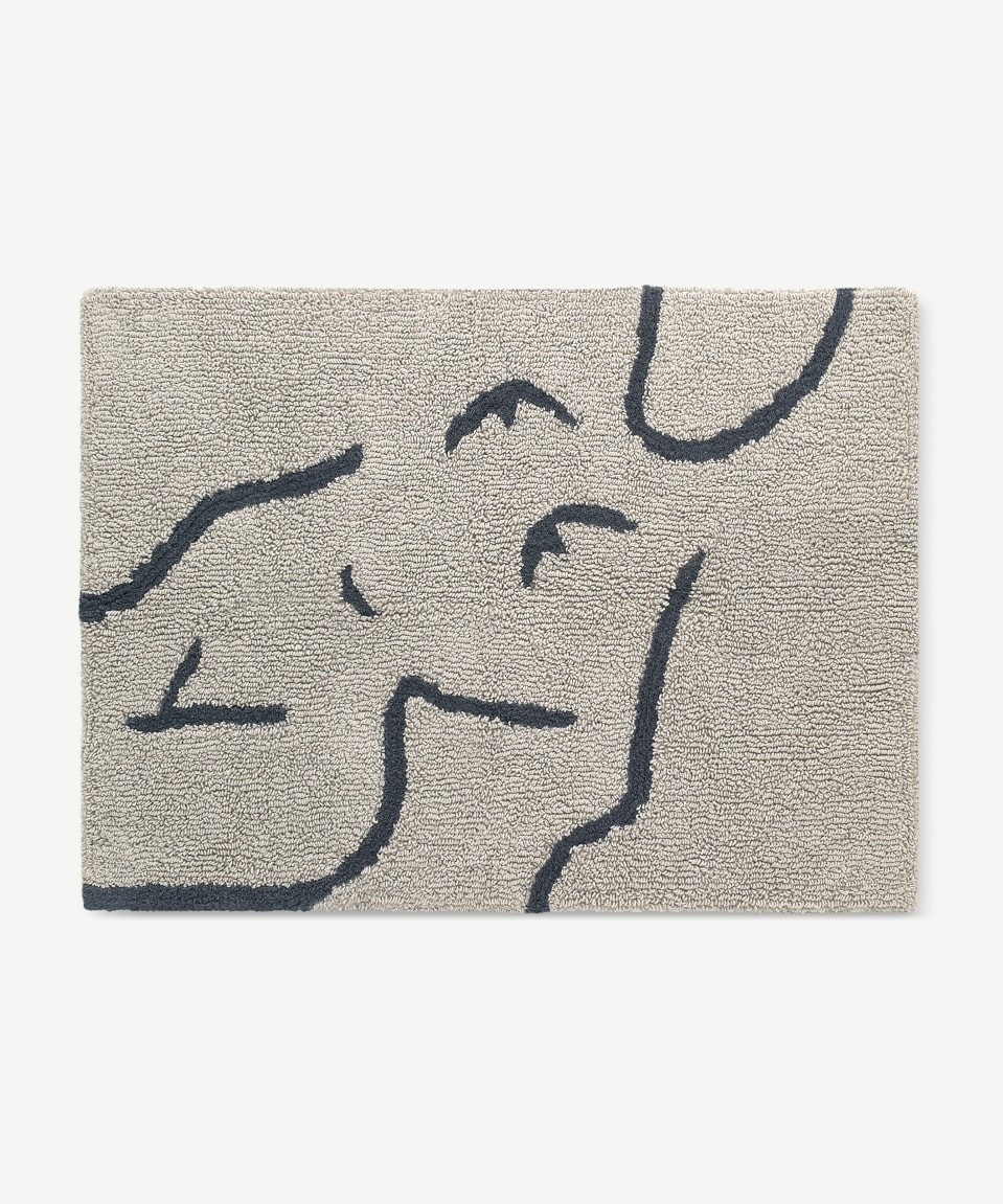 Carla 100% Cotton Bath Mat, Large 70 x 100cm, Mist Grey | Made.com UK
