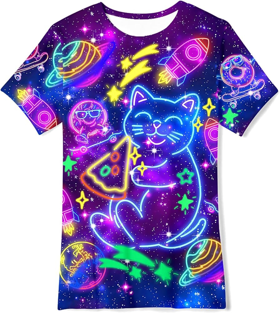 Kids Funny Graphic Polyester Colorful T Shirt for Boys Girls Size 4-14 | Amazon (US)