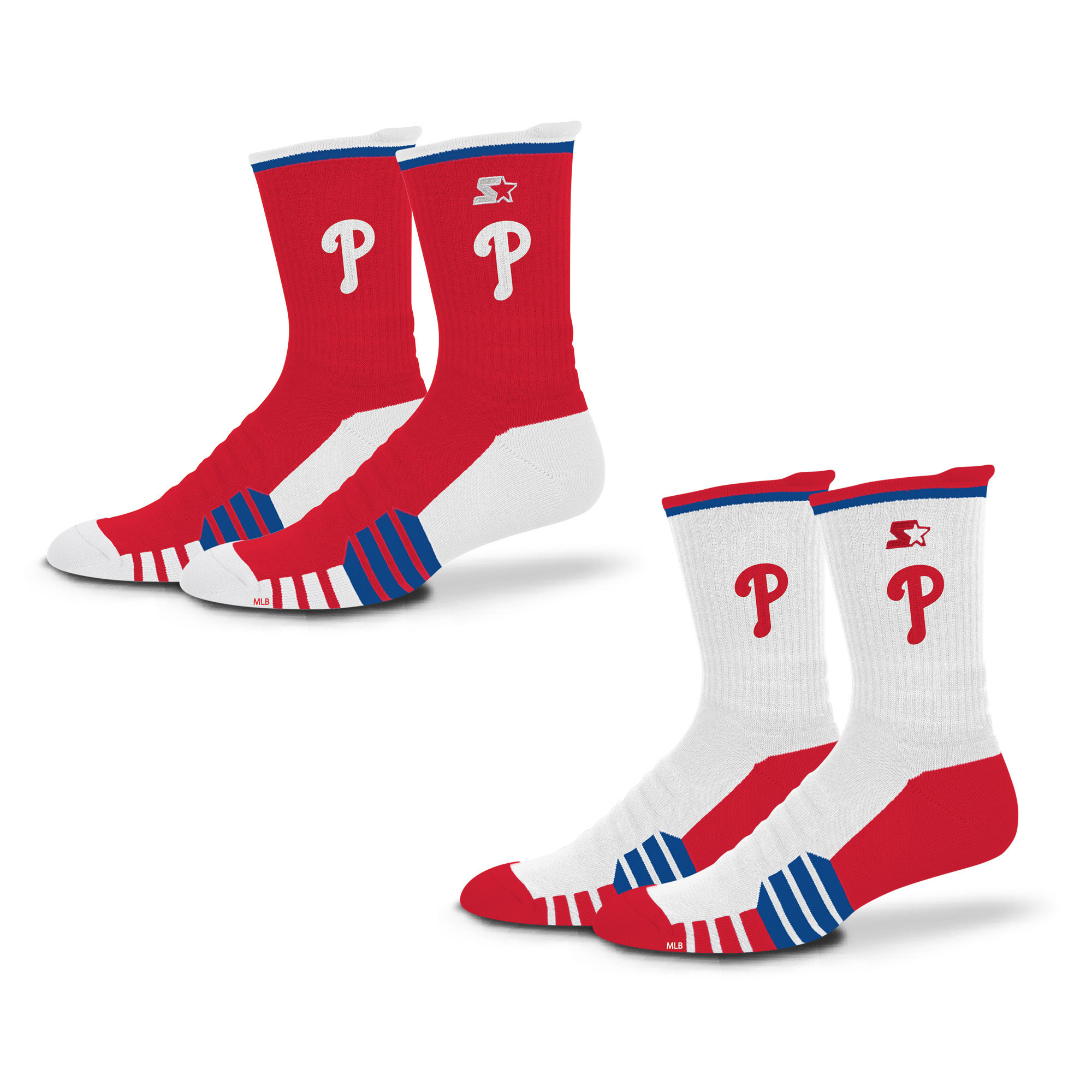 Unisex Starter Red/White Philadelphia Phillies Breakaway Crew Sock 2 Pack | Fanatics