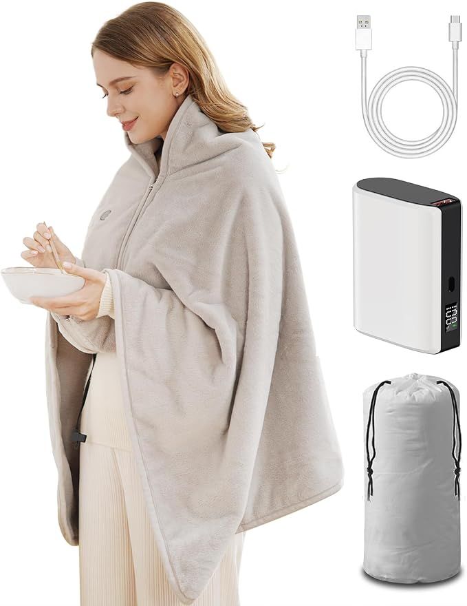 Battery Operated Heated Blanket with Battery Pack,Portable Cordless USB Heated Blanket, Rechargab... | Amazon (US)