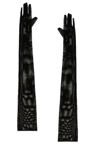 Norma Kamali Long Gloves in Black Mesh from Revolve.com | Revolve Clothing (Global)