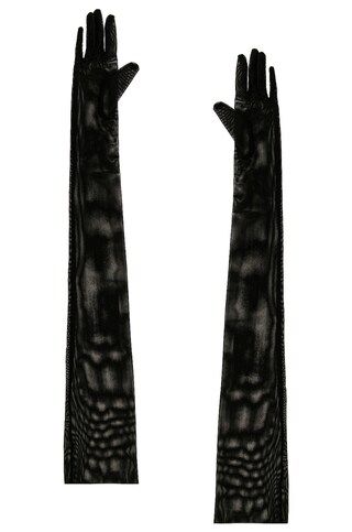 Norma Kamali Long Gloves in Black Mesh from Revolve.com | Revolve Clothing (Global)