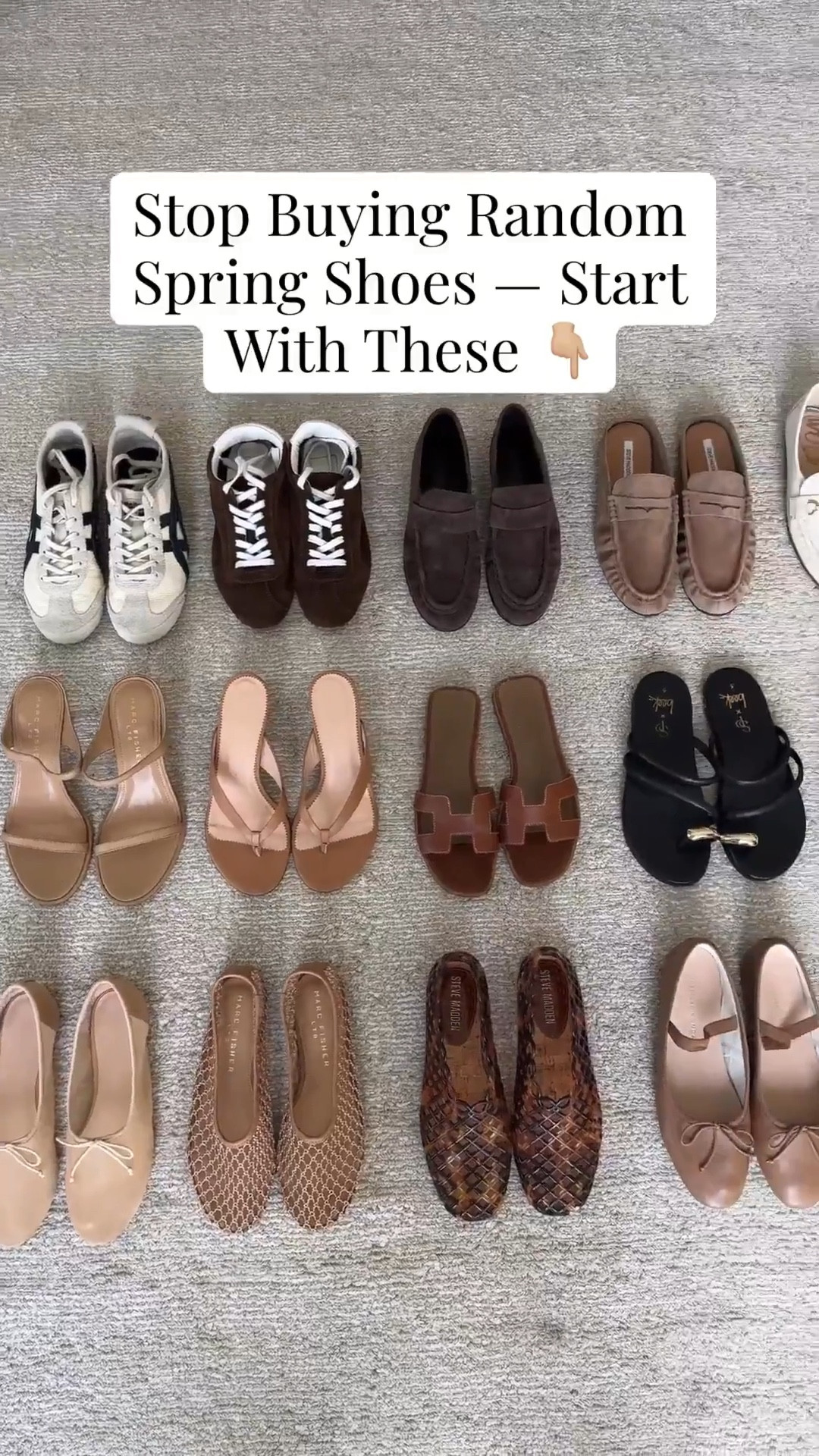 Spring shoe roundup. You should have a mix of:

Ballet flats
Loafers
Simple heeled sandals
Simple flat sandals
Minimal sneakers 
Flats - jelly, mesh, woven, netted  

Spring style, spring shoes, sandals, sneakers 



#LTKSeasonal #LTKPetite