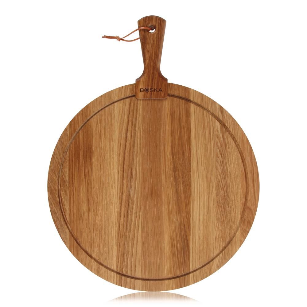 Large Oak Round Cheese and Tapas Board | The Home Depot