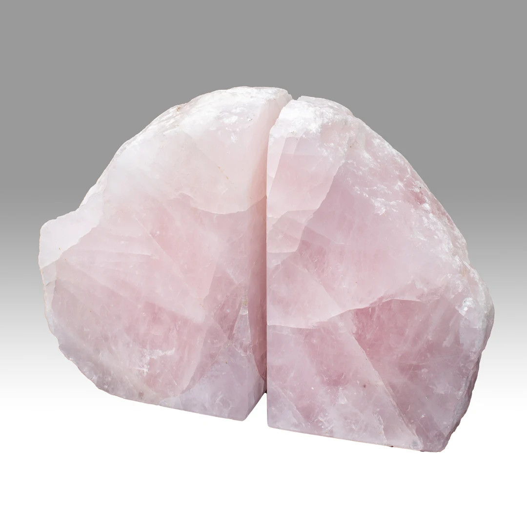 Flawless Natural Rose Quartz Bookends, Pink Crystal Bookends, Pink Bookshelf, Boho Luxe, Home Dé... | Etsy (US)
