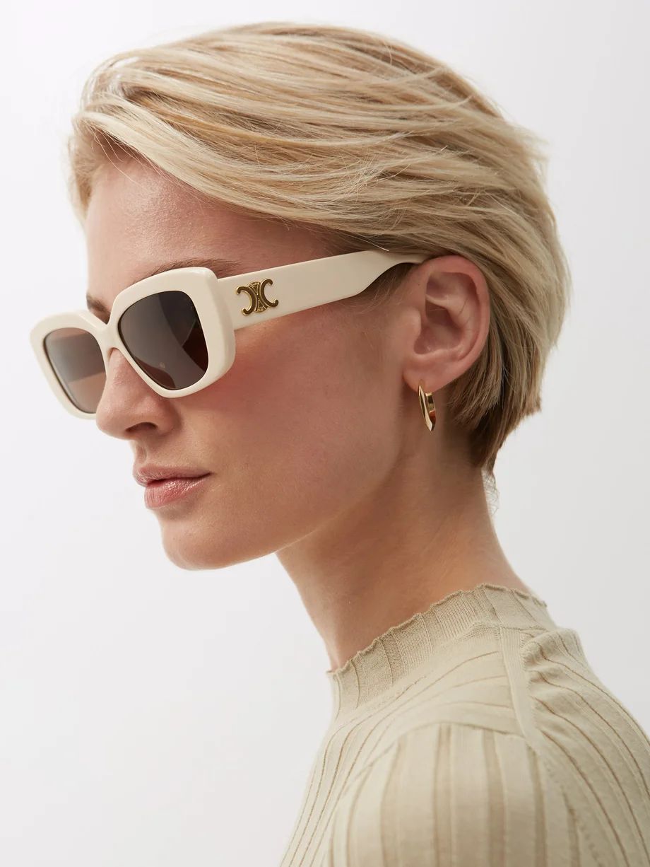 Triomphe oval acetate sunglasses | Celine Eyewear | Matches (US)