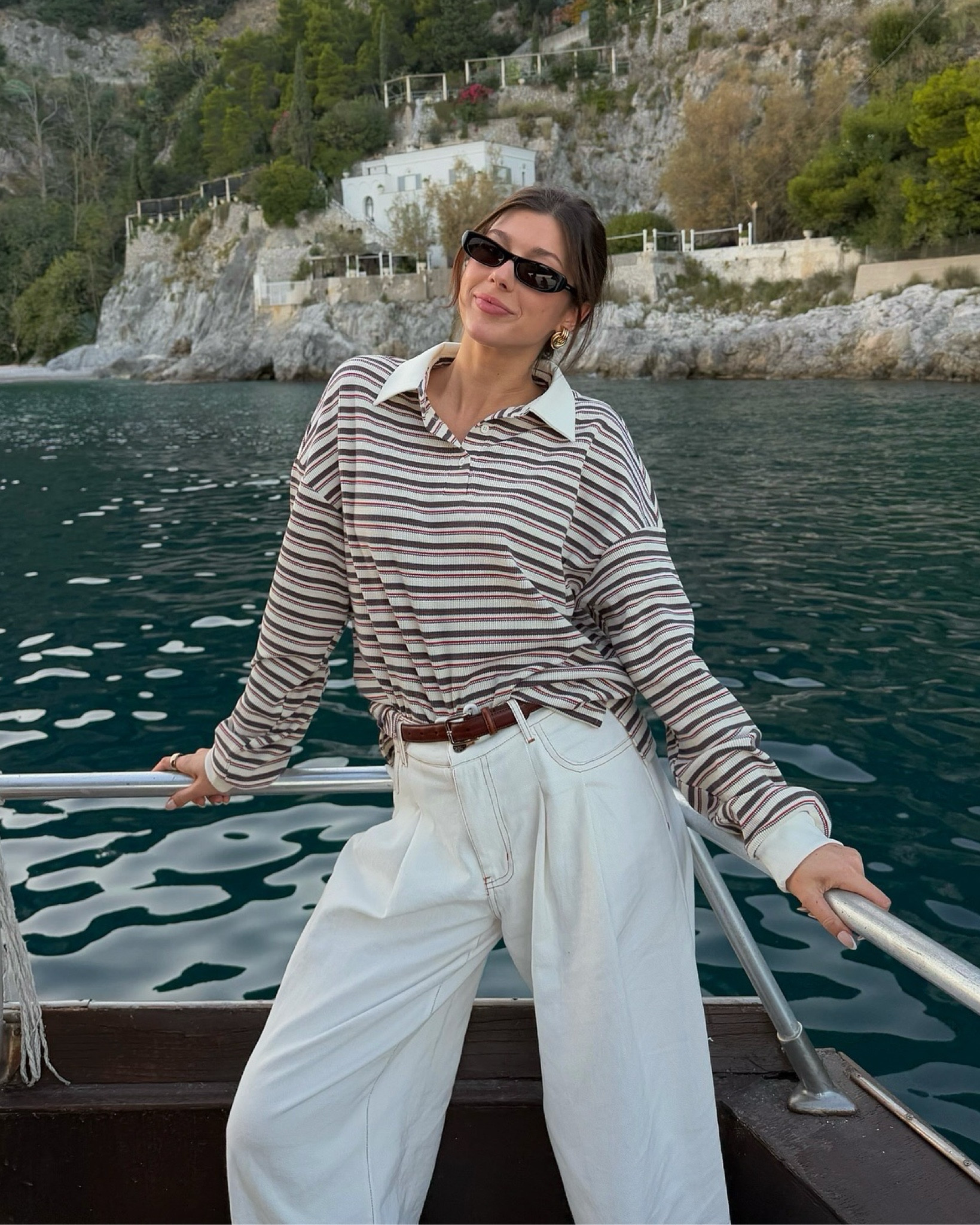 Loving stripes lately. And these white flowy pants are a recent favorite 