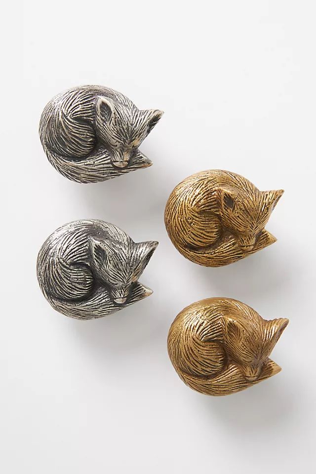 Sleeping Fox Knobs, Set of 2 | Anthropologie (US)