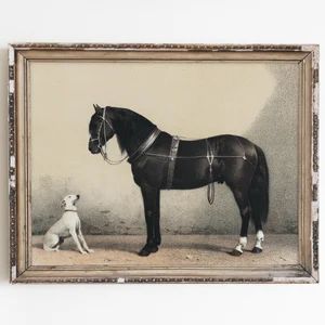 Horse and Dog Painting Animal Wall Art Vintage Dog Print - Etsy | Etsy (US)
