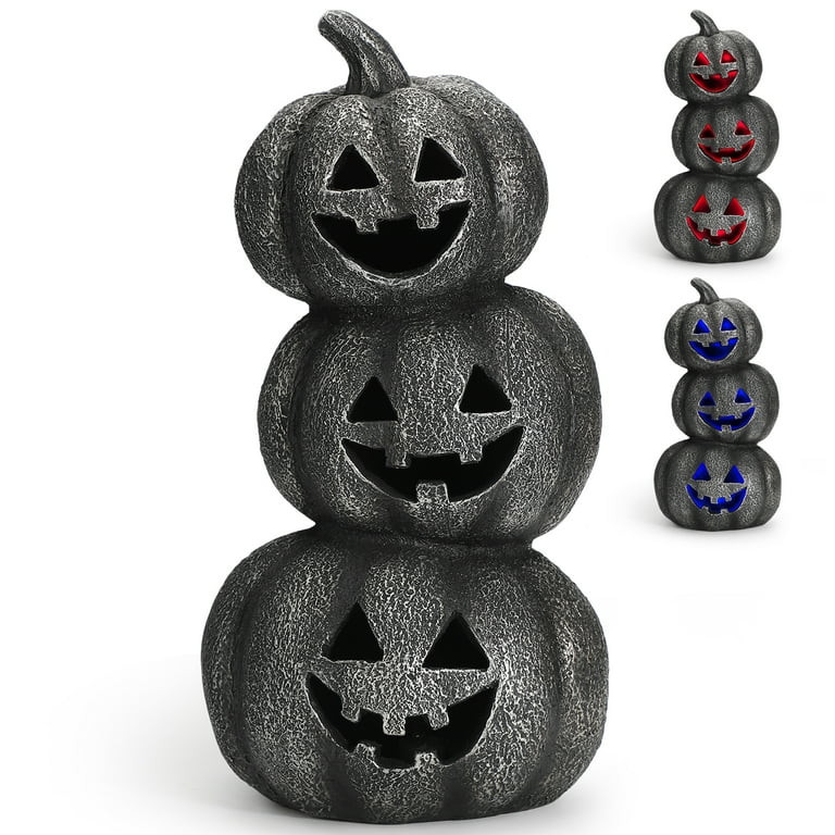 Ayieyill Halloween Pumpkin Decorations, Stacked Pumpkins with Color-Changing LED for Light up Hal... | Walmart (US)