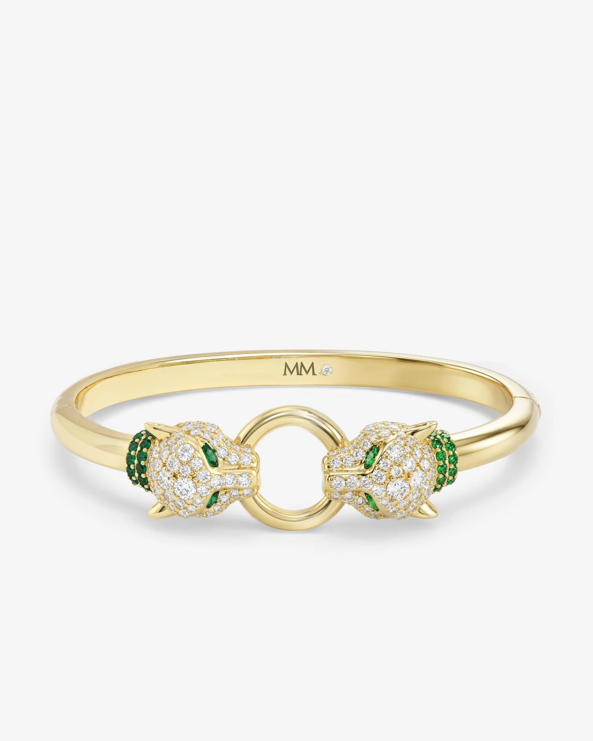 Jaguar Cuff Bracelet - Gold|White Diamondettes | Melinda Maria Jewelry