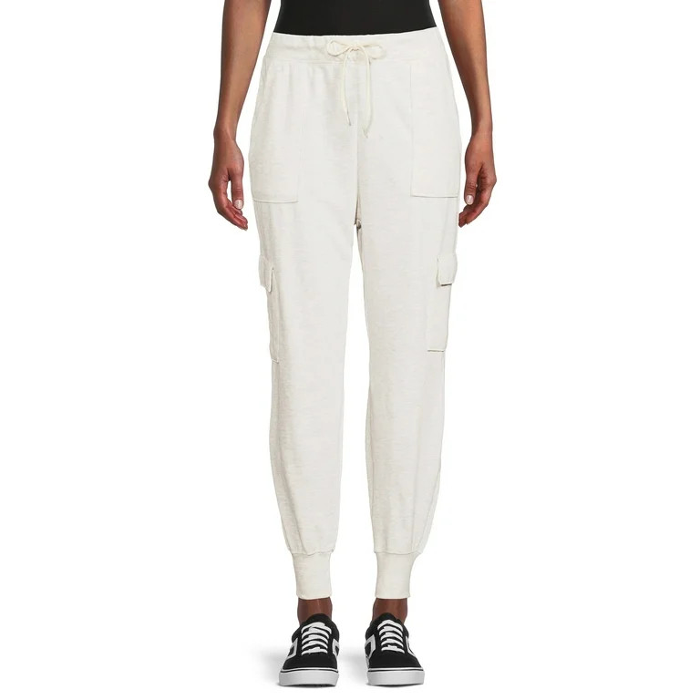 No Boundaries Juniors’ High Rise French Terry Cargo Joggers | Walmart (US)