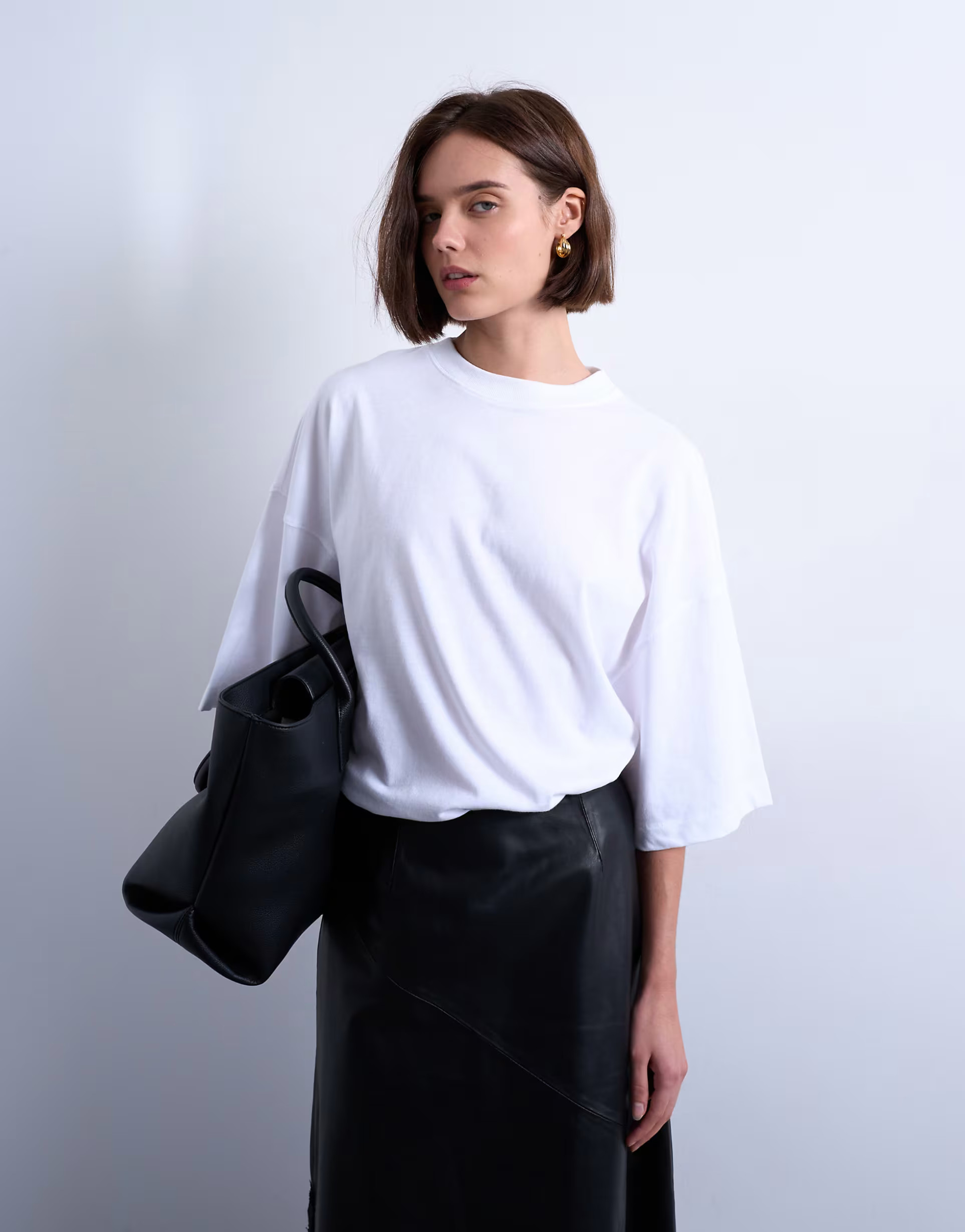 Topshop oversized drop shoulder tee in white | ASOS | ASOS (Global)
