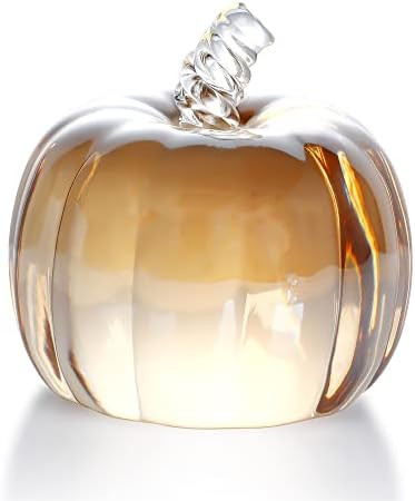 2.8’’ Crystal Pumpkin Figurine Collectible Art Glass Harvest Shimmer Fruit Paperweight Table ... | Amazon (US)