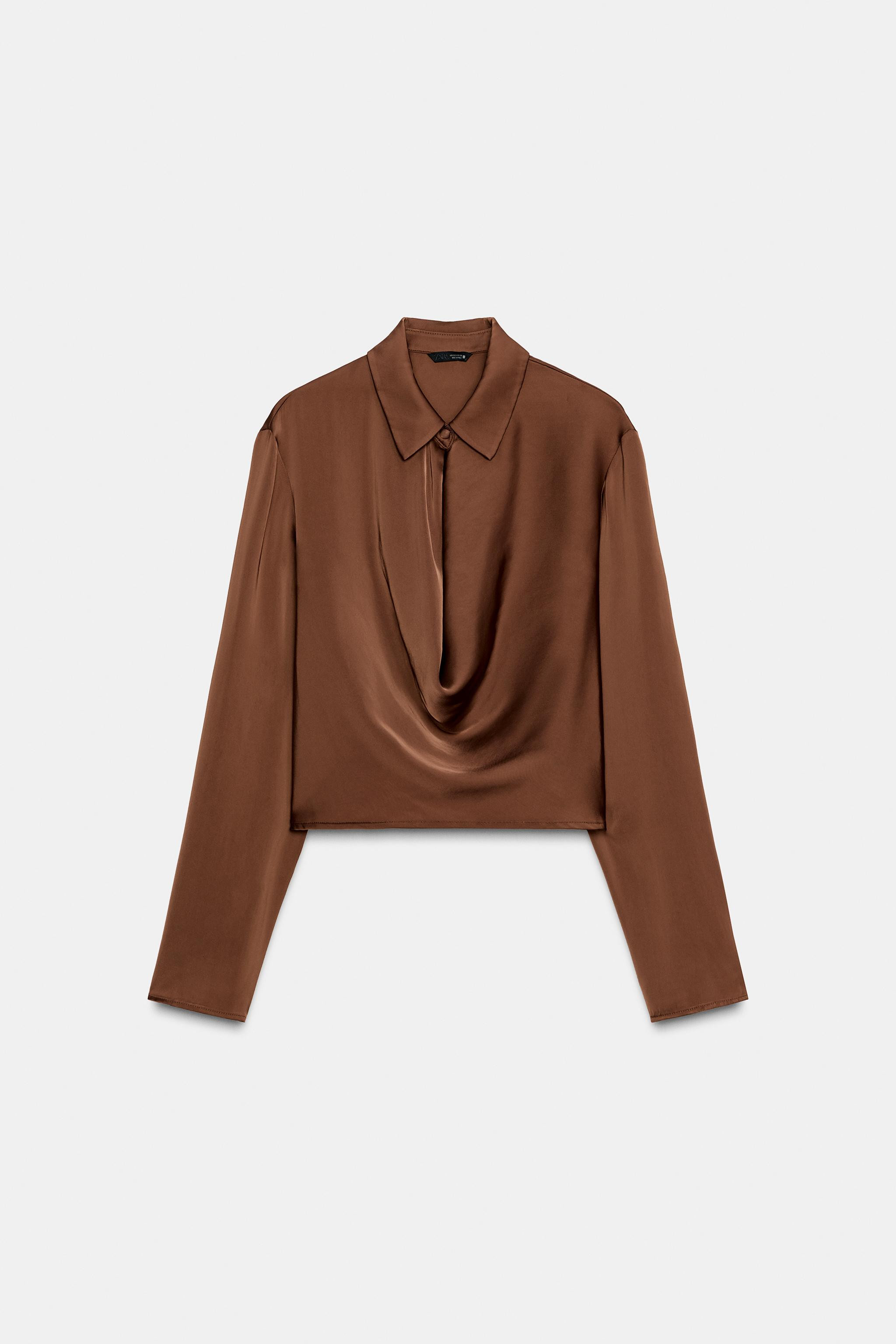 FLOWY SATIN EFFECT SHIRT | Zara US