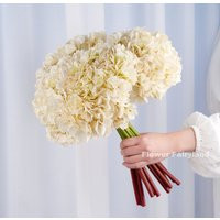 3 Stems Dried Look Hydrangea Bundle | High Quality Artificial Flower Diy Floral Wedding/Occasion/Home Decoration Gifts - Milky White | Etsy (US)