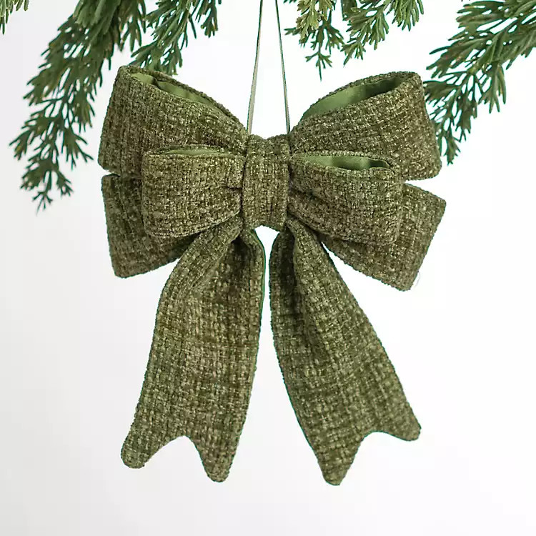 New! Green Knit Bow Ornaments, Set of 6 | Kirklands
