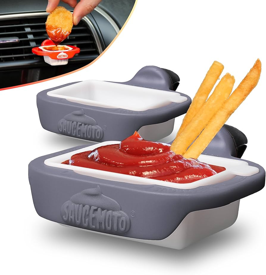 Saucemoto Dip Clip | An in-car sauce holder for ketchup and dipping sauces. As seen on Shark Tank... | Amazon (US)